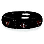 Black Striped Enamel Ring