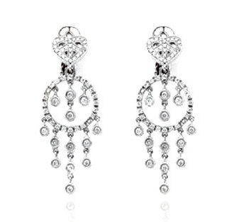 Small Heart Chandelier Diamond Drop Earring