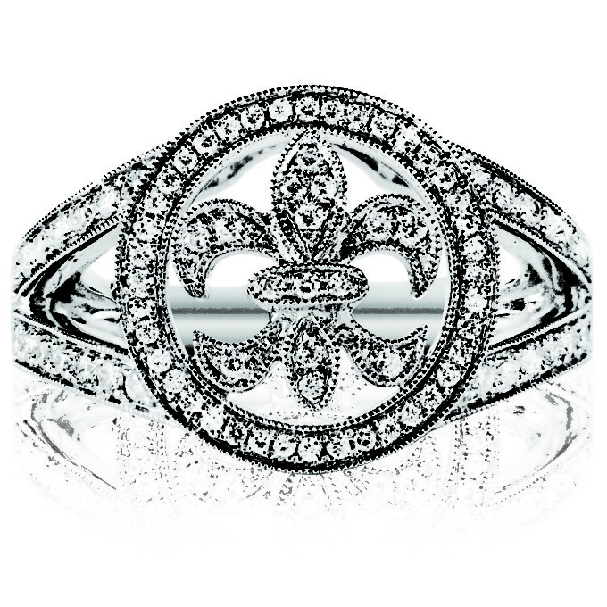 Circle Fleur de-lis Ring