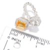 4.29ctw Citrine & White Topaz Halo Bypass Ring