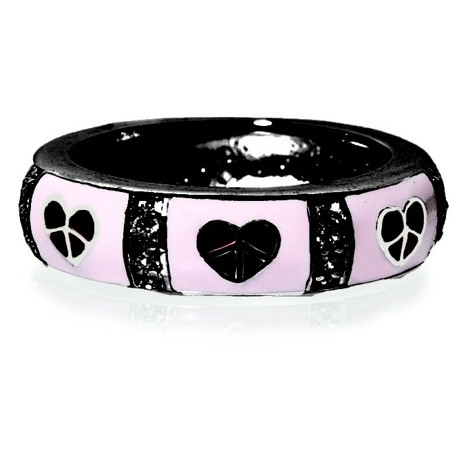 Enamel Heart & Stripe