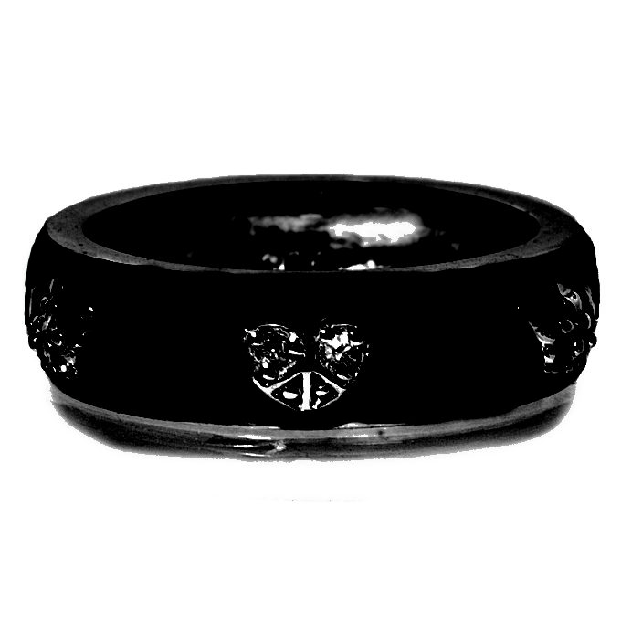 Enamel Ring With Heart & Crown