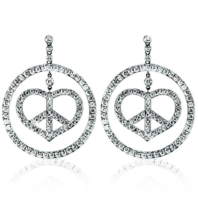 Heart in one Circle Earring