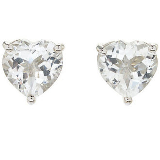 10mm Heart Cut Gemstone Stud Earrings