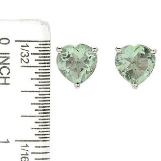10mm Heart Cut Gemstone Stud Earrings