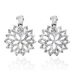 Medium Heart Lotus Circle Drop Earring