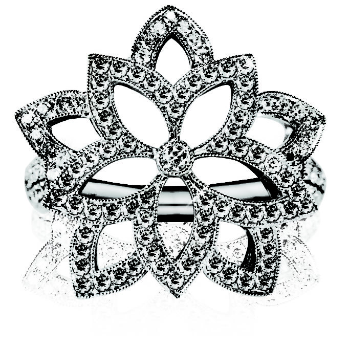 Lotus Diamond Ring