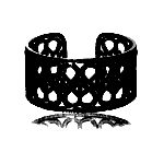 HCBS 18k white gold Heart Cuff Bracelet, 4.30ct