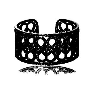 HCBS 18k white gold Heart Cuff Bracelet, 4.30ct