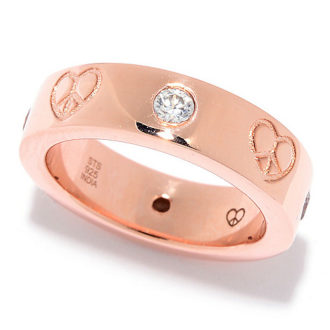 Peace & Love Legacy White Zircon & Heart Band Ring