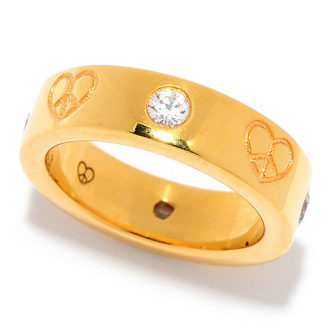 Peace & Love Legacy White Zircon & Heart Band Ring