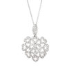 SFHP: 18k white Gold Small Floating Heart Necklace 0.88ct