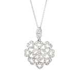 SFHP: 18k white Gold Small Floating Heart Necklace 0.88ct