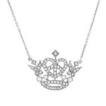Large Royal Crown Heart Necklace