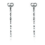 Small Heart 7 Diamond White Topaz Drop Earring