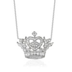 Small Royal Crown Heart Necklace