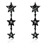 Triple Diamond Star Drop Earring