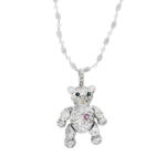 Teddy Bear Pendant with Pink Heart