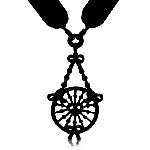 Victorian Heart & Bow Pendant on Black Velvet Diamond Choker