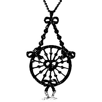 Heart & Bow Necklace with Lattice work