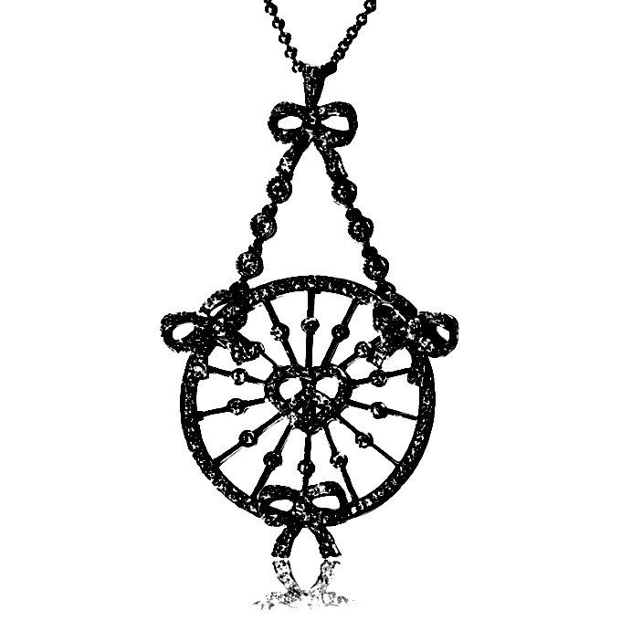 Heart & Bow Necklace with Lattice work