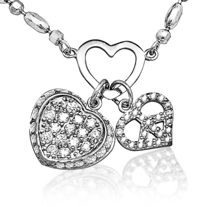 Sterling Silver Necklace with Good Luck Charms 36”length