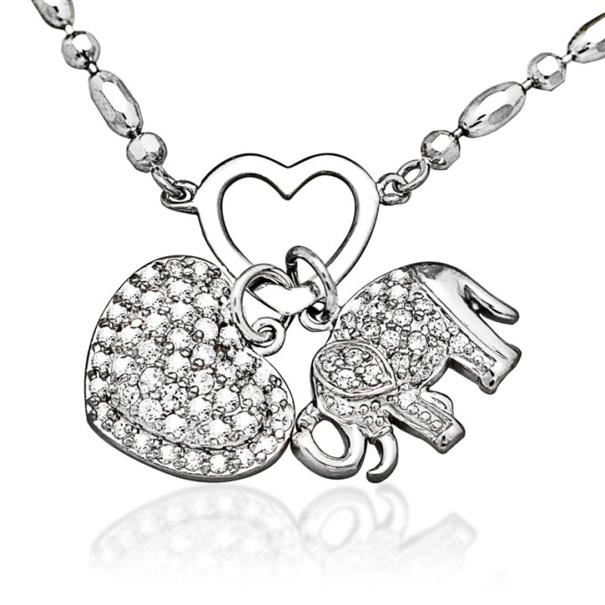 Sterling Silver Necklace with Good Luck Charms 36”length