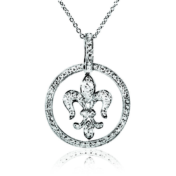 Fleur-de-Lis in 1 Circle Pendant