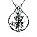 Diamond Olive Branch in Circle with Necklace