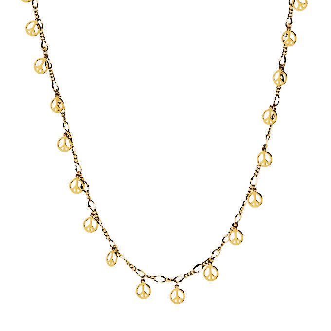 BPHCN- Peace/heart Necklace Gold