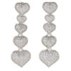 Legacy 1.5" 1.74ctw White Topaz 5-Heart Drop Earrings - Platinum