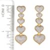 Legacy 1.5" 1.74ctw White Topaz 5-Heart Drop Earrings - Platinum