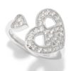 Sterling Silver White Zircon Charm Adjustable Ring