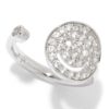 Sterling Silver White Zircon Charm Adjustable Ring