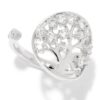 Sterling Silver White Zircon Charm Adjustable Ring