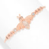 Rose-Tone White Topaz & Gem Charm Adjustable Bracelet