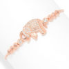 Rose-Tone White Topaz & Gem Charm Adjustable Bracelet