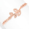 Rose-Tone White Topaz & Gem Charm Adjustable Bracelet