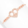 Rose-Tone White Topaz & Gem Charm Adjustable Bracelet