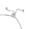 Silver-Tone White Topaz & Gem Charm Adjustable Bracelet