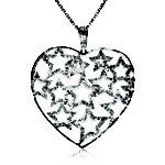 Large Heart with diamond stars Pendant